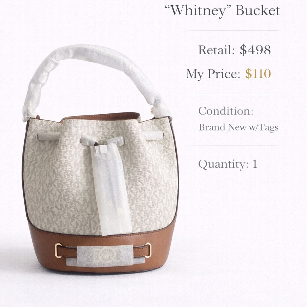 Michael Kors | Whitney Bucket Bag - White and Brown